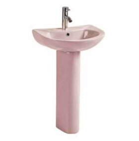 Farns Wash Basin with Pedestal B212 Pink 20"
