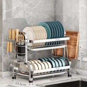YOU Dish Rack Chrome Inox - 2 Tiers