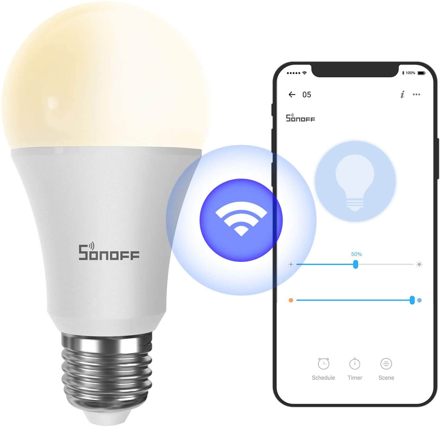 Sonoff B02-F-A60 - Ampoule connectée WiFi E27 blanc réglable à filaments  LED - Compatible eWelink, Google Home,  Alexa