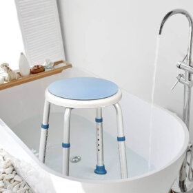 THE Bath Stool Rotating Aluminium 35 x 35 x 33-45cm