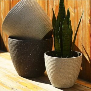 A1 Plant Pot Round Grey - Medium 42 x 40 x 37cm